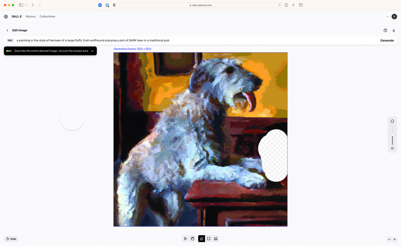 Erasing part of a picture in DALL-E 2
