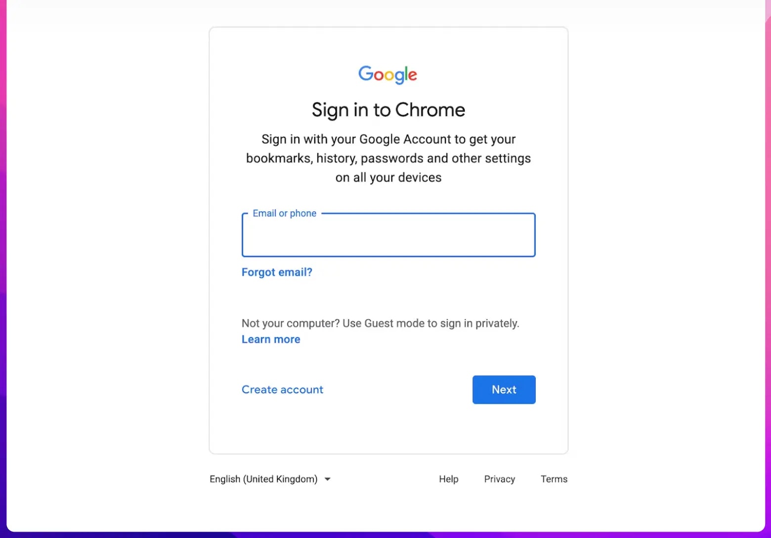 sign in chrome sign in chrome